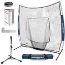 PowerNet Baseball Softball Practice Net 7x7 with Baseball Accessories for Practice Pitching, Batting & Fielding, Ball Caddy, Weighted Baseballs, Tee (Navy 7x7 Net & Tee) Royal Blue