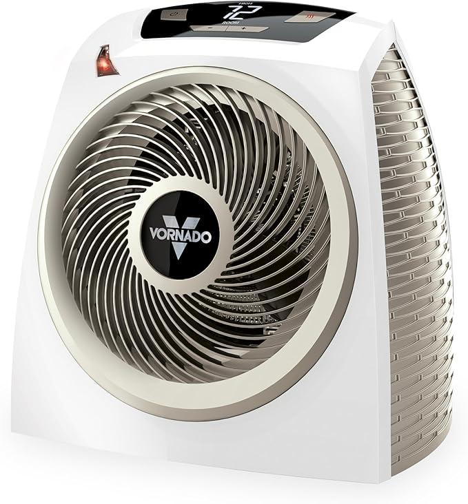 Vornado AVH10 (2025) Space Heater for Home, Fan Only Option, Digital Display with Adjustable Thermostat, Advanced Safety Features, Auto Climate Control, Whole Room Electric Heater for Indoors, White