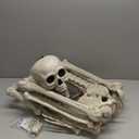 JOYIN 5.6 FT Halloween Posable Life Size Skeleton, Full Body Realistic Bones with Movable Joints, Giant Skeletons Halloween Decorations for Indoor Outdoor Haunted House Props, Spooky Scene Party Decor (Yellow)