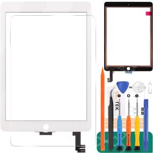 for iPad Air 2 Touch Screen Replacement for iPad Air 2nd Gen 9.7 Screen Replacement A1566 Digitizer Sensor A1567 Touch Digitizer Panel Glass No Home Button Repair Parts(No LCD,No Instructions) White