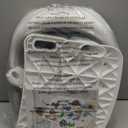 Forbena Potty Training Toilet Seat with Step Stool Ladder, Toddler Kids Potty Seat for Boys Girls, Non Slip Foldable Toilet Training Seat with Soft Cushion, Comfortable Handles (White-Grey)