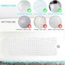 Upgrade Baby Bath Mat Non Slip Extra Long Bathtub Mat for Kids 40 X 16 Inch - Eco Friendly Bath Tub Mat with 200 Big Suction Cups,Machine Washable Shower Mat,Clear