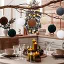 6 Pcs Christmas Velvet Balls 4 Inch Large Flocked Christmas Hanging Ornaments Mixed Color Handmade Velvet Balls Xmas Tree Ornaments Xmas Tree Bulbs for Wedding Anniversary Party