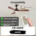 Ceiling Fan Remote Control Compatible with Hunter 99110 Transmitter, 3 Speed Lighting Dimming Control - No Receiver Kit