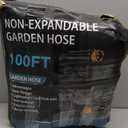 Garden Hose 100FT Non-Expanding, Lightweight Hose With 10-Function Nozzle, Leak-Proof No-Knot, Easy to Carry, Wear-Resistant, Sturdy 3/4GHT Flexible Water Hose for Outdoor (Black with Nozzle)