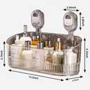 No-Drill Bathroom Suction Storage Box,Large Capacity & Strong Load-Bearing,Removable Shower Basket,Glacier Pattern Suction Cup Shower Caddy Hanging Shower Shelf Organizer (gray 1pcs)