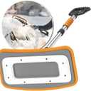 helloleiboo 39.8" Snow Brush for Car Extendable Snow Broom Detachable Ice Scrapers with 12Inch 180° Pivoting Brush Head for Car Truck SUV (Orange)