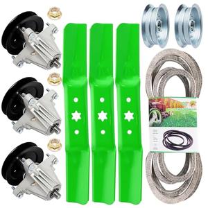 TENGMUJX 50 inch Deck Rebuild Kit for Cub Cadet XT1 LT50 XT1-LT50 XT2-LX50 MTD CYT5023SE Lawn Mower Includes 3 Spindle 618-06981 618-06981 3 Blade 942-05052A 1 Belt 754-04077 2 Idler GY22082