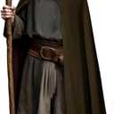 Kids Medieval Renaissance Hooded Cloak Costume Boys Girls Cape Archer Hunter Ranger Wizard Robe Cosplay (Brown, S)