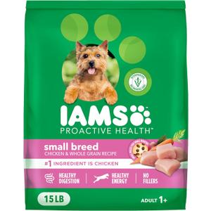 IAMS Proactive Health Small Breed Dog Food Dry with Real Chicken, 15 lb. Bag