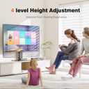 Universal Swivel TV Stand/Base Table Top TV Stand for 13 to 32 inch TVs with 100 Degree Swivel, 4 Level Height Adjustable, Heavy Duty Tempered Glass Base, Holds up to 77lbs, HT07B-001
