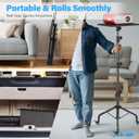 Projector Stand on Wheels with Shelve, Laptop Tripod Stand Height Adjustable with Gooseneck Phone Holder, Laptop Floor Stand for Office, Home, Stage, Studio, DJ Racks Holder Mount 1Pack