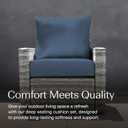 Honeycomb Outdoor Heritage Deep Seat, 24 x 23, Textured Solid Pacific Blue Chair Cushion with Removable Cover, for Patio Furniture