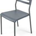 Humble Crew Desk Chair no Wheels, Grey, 16"W x 19"D x 30"H, 200 lbs Max - Lightweight Plastic Chair for Small Spaces - Premium Stackable Minimalist Chair for Office, Dorm, Bedroom, Dining, and More