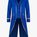 IBTOM CASTLE Men's Steampunk Vintage Tailcoat Jacket Gothic Medieval Victorian Frock Button Down Swallow Coat Uniform Costume XL