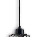 Modern Crystal Chandelier, 6"x7" Classic Crafted Pendant Light, Glass & Metal Hanging Light for Innovative Small Space Use in Dining Room, Kitchen Island, Bedroom, Living Room - Obsidian