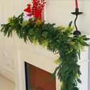 Norfolk Pine Garland Artificial Real Touch Green Thick Cedar Cypress Spruce 9FT Greenery Christmas Decor for Mantle Fireplace Wall Table Railings Indoor Outdoor Xmas Decorations