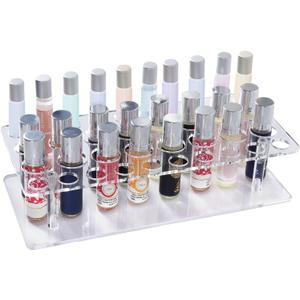 Rollerball Perfume Organizer, Beauty Scent Holder, 36 Space Clear Acrylic Perfume Organizer consists of 16 large sizes and 20 small sizes Tall Scented Oil Storage Display Case