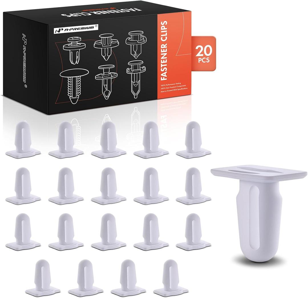 A-Premium 20PCS Door Sill Trim Retainer Clips - Compatible with BMW Models - 318is 318ti 320i 323i xDrive 325e 325is 325xi 328i 328is & More - Auto Car Nylon Push Pin Fastener, Fits for 0.24 inch Hole