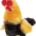 Bearington Roy Rooster Stuffed Animal - 9.5" Chicken Plush Toy with Realistic Details - Soft Yellow and Black Stuffed Chicken with Bean Bag Body - Adorable Farm Animal Gift for Kids and Collectors