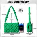 NAARIIAN Small Puffer Crossbody Bag for Women,Lightweight Quilted Woven Purse with Adjustable Strap,Crescent Shoulder Bag
