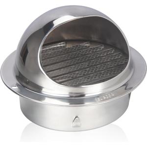 A-KARCK 6 inch Air Vent Extractor 304 Stainless Steel, Wall Mount Bull Nosed Air Soffit Vent with Built-in Screen for Office Kitchen Bathroom