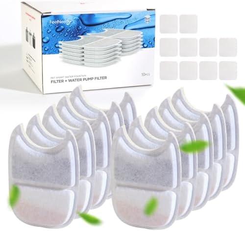 FEELNEEDY 9 Pack Pet Water Fountain Filter Replacement for 135 fl oz/4L Wilreless Cat Water Fountain (for YPD-C004S,YPD-C004P)