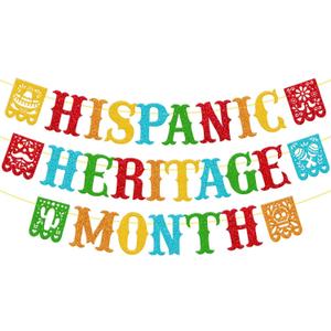 Hispanic Heritage Month Banner Happy National Hispanic Heritage Month Garland for Classroom Decorations Bulletin Board Dcor Spanish Hispanic Heritage Month Party Supplies