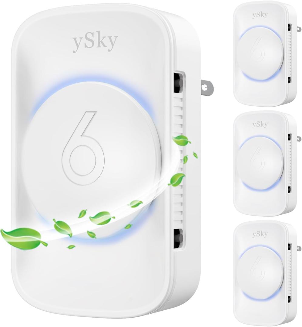 Plug In Air Purifier for Home (4 packs), Negative Ion Air purifier,Quiet Ionizers Air Freshener for home,Bathroom,Bedroom,Portable Air Purifiers for Odor,Pet smell,Mini Air ionizers (White)