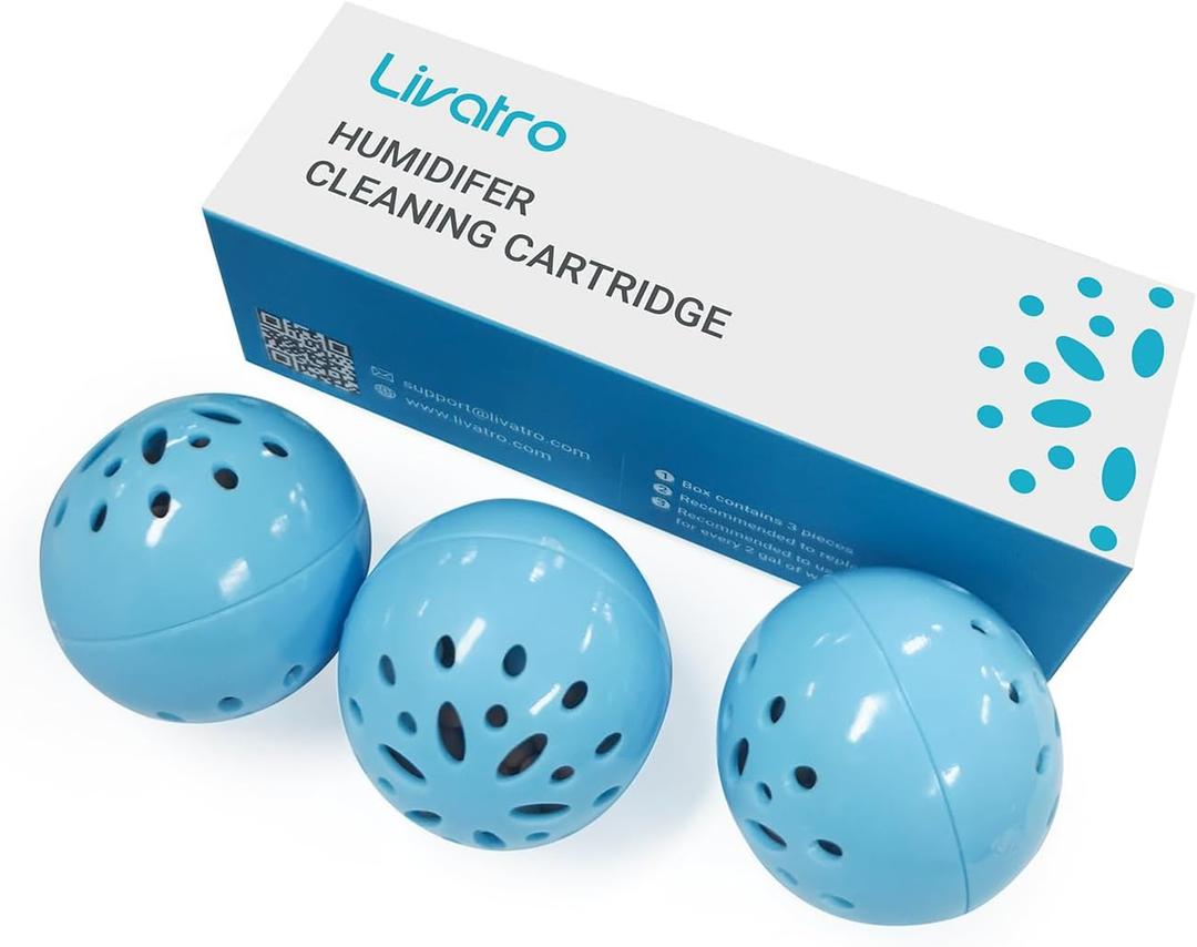 Livatro Humidifier Cleaning Ball – Fight Humidifier Mold and Bacteria with Humidifier Cleaner, Prevents Hard Water Build-Up, Eliminates White Dust, Removes Odor, For All humidifiers, Fish Tank
(Blue)