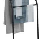 YINMIT Free Standing Towel Rack, 4 Tier Towel Racks for Bathroom, Pool Towel Rack Outdoor, Metal Blanket Rack, Blanket Display and Towel Drying Rack (Black)