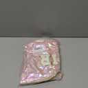 Hiroyuki Iridescent Makeup Bag, 14 inches Cosmetic Bag, Large Capacity Travel Pouch (Hair, pink)