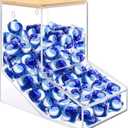 TCJJ Acrylic Laundry Pods Container & Dishwasher Pods Holder - Wall Mountable & Freestanding Dispenser with 2 Lids for Powder, Dryer Balls, Beads - Sturdy 3mm Clear Acrylic Design Fits Any Home Decor