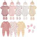 Ruliby New Born Clothes Cotton Layette Gift Outfit Set Baby Girl Clothing and Accessories 0-3 Months
