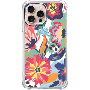 Watercolor Flower Painting Case for iPhone 16 Pro Max,Aesthetic Soft TPU Full Cover Case for iPhone 16 Pro Max