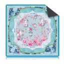 Seenelling Mahjong Mat 31.5" x 31.5" Non-Slip Noise Reduction Mahjong Table Mat Multi Purpose Game Table Cover for Mahj Tiles Board Poker Dominoes Tile Games (Chinoiserie Blue)
