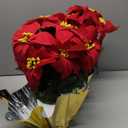 2 Pack 18" Lighted Large Artificial Poinsettias for Outdoors LED Poinsettia Flowers Artificial Faux Poinsettia Plants Poinsettia Christmas Decorations for Office Home Kitchen Decor (Red)