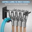 Tanzfrosch 2 Pack Garage Hooks Heavy Duty 10 INCH Two-Tier Steel Shed Wall Mount Workshop Garage Storage Organizer Hooks for Hanging Garden Tool, Hose, Ladder, Chairs, Bikes with Anti-Slip Coating