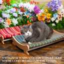 DIY Felt Cat Scratcher Bed, Durable Scratching Pad for Indoor Cats, Sturdy Solid Beech Wooden Cats Scratcher, Lounger & Sleep & Scratch (Extra-Larger), Brown