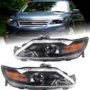 Duolctarms W/o Bulb Halogen Type Black Pair Projector Headlights Headlamps Assembly Compatible for 2010 2011 2012 Ford Taurus BG1Z13008B BG1Z13008A