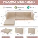 9-Piece Patio Furniture Cushions Set, Replacement Outdoor Cushions for 4-Seat Patio Sectional, Waterproof & Fade Resistant Deep Seat Cushion for Outdoor Sofa, Beige, 9pcs