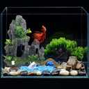 Aquarium Decoration Extra Large and Tall for Fish Tank Rock Thematic Ornaments Aquarium Mountain View Stone Ornaments Aquarium Decor Tree House Cave Fish Tank Decoration - Extra Large