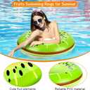 Elcoho 5 Pieces Inflatable Pool Floats 29.5 Inches Swim Tubes Rings Fruits Swimming Rings Big Beach Swimming Water Favors for Summer Outdoor Party Decorations