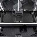 Floor Mats for 2018-2025 2026 Volkswagen Atlas 7 Passenger Bench Seating (Not for Cross Sport), All Weather TPE Durable Cargo Mat with Backrest Mats for VW Atlas Accessories