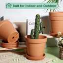 vensovo 6 Inch Terracotta & Clay Pots for Plant with Saucer - 4 Pack Medium Terra Cotta Planter with Drainage Hole, Flowerpot for Indoor Outdoor Plants, Crafts, Wedding Favor (Brown)
