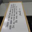 LuZhiQiang Christian Wall Decor Art Trust in the Lord With All Thine Heart Bible Verse Proverbs 3:5-6 Sign 40"×15" for Home Bedroom Church Scripture Large Wood Framed Hanging (Wood)