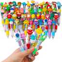 CZWZ 50Pcs Mini Multicolor Pens in One 4-in-1 Cute Pens Bulk for Kids, Ballpoint Pen for Birthdays and Children's Parties, Fun Pen Gifts Assorted Ink Kawaii Pen
