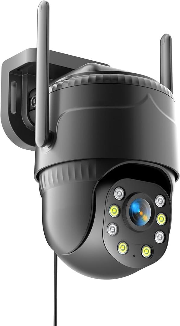 4G LTE Cellular Security Camera for Outdoor No WiFi, Plug-in Powered, Pan-Tilt Rotation, Motion Detection Two-Way Talk, Remote Control,Unlimited Data Built-in SIM Card