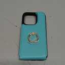 Folosu Compatible with iPhone 14 Pro Case Wallet with Card Holder, 360Rotation Finger Ring Holder Kickstand, RFID Blocking Leather Protective Double Buttons Shockproof Cover 6.1 Inch Green