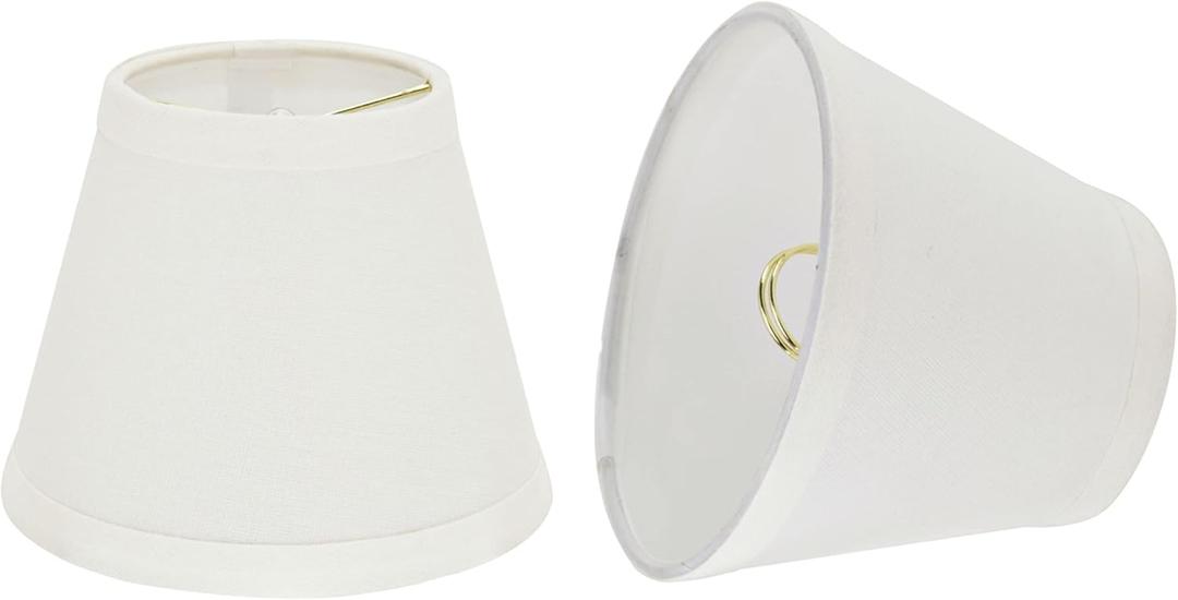 Aspen Creative 32059-2A, Hardback Empire Clip-On Chandelier Lamp Shade, Off-White, 3" Top x 5" Bottom x 4" Slant Height, Set of 2